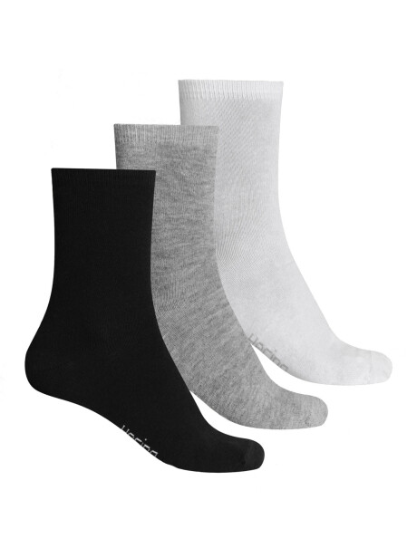 KIT C/3 PARES DE MEDIAS UNISSEX CAÑO MEDIO MULTICOLOR