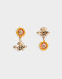 Aros Colgantes Cortos Flores Aros Colgantes Cortos Flores - Dorado