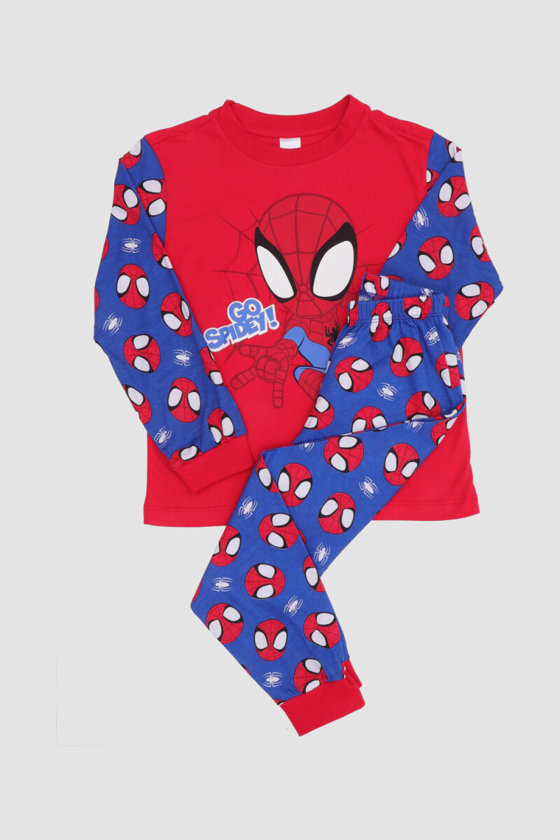 Pijama infantil full print spiderman - Rojo 