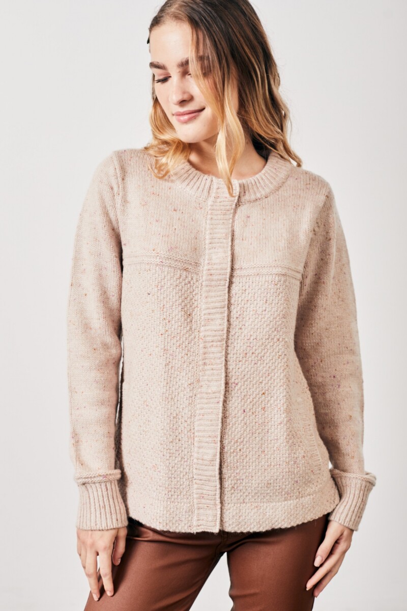 Cardigan Broches - Beige Melange 