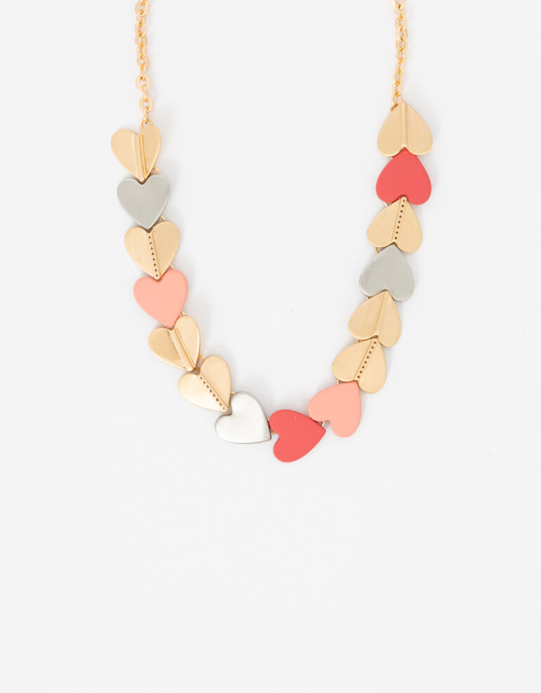 Collares Cortos San Valentin Collar Corto San Valentín - Dorado Plata Cepillada