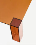 Mesa auxiliar Adularia de cristal templado marrón 85 x 85 cm
