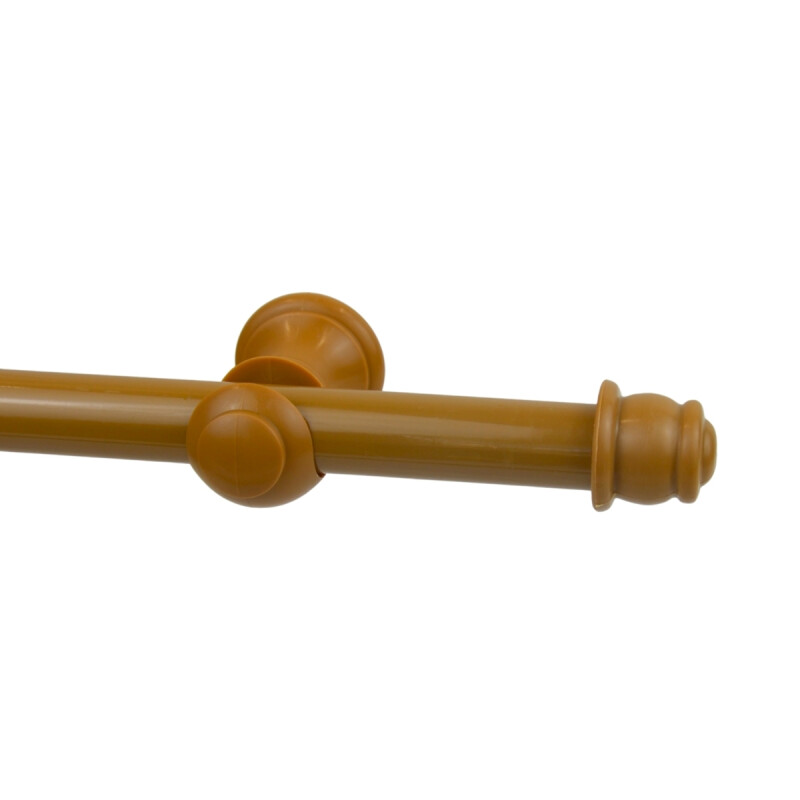 Barrote cortina de metal 2,5 m + 3 Soportes MARRON CLARO