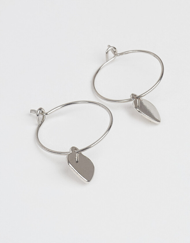 Aros Argollas Corazón Argollas Con Corazón - Plateado