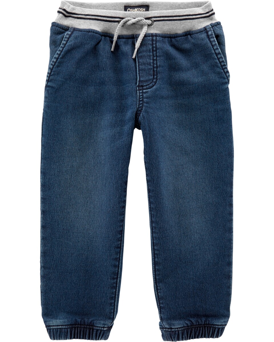 Pantalón de jean elastizado con bolsillos corazón 