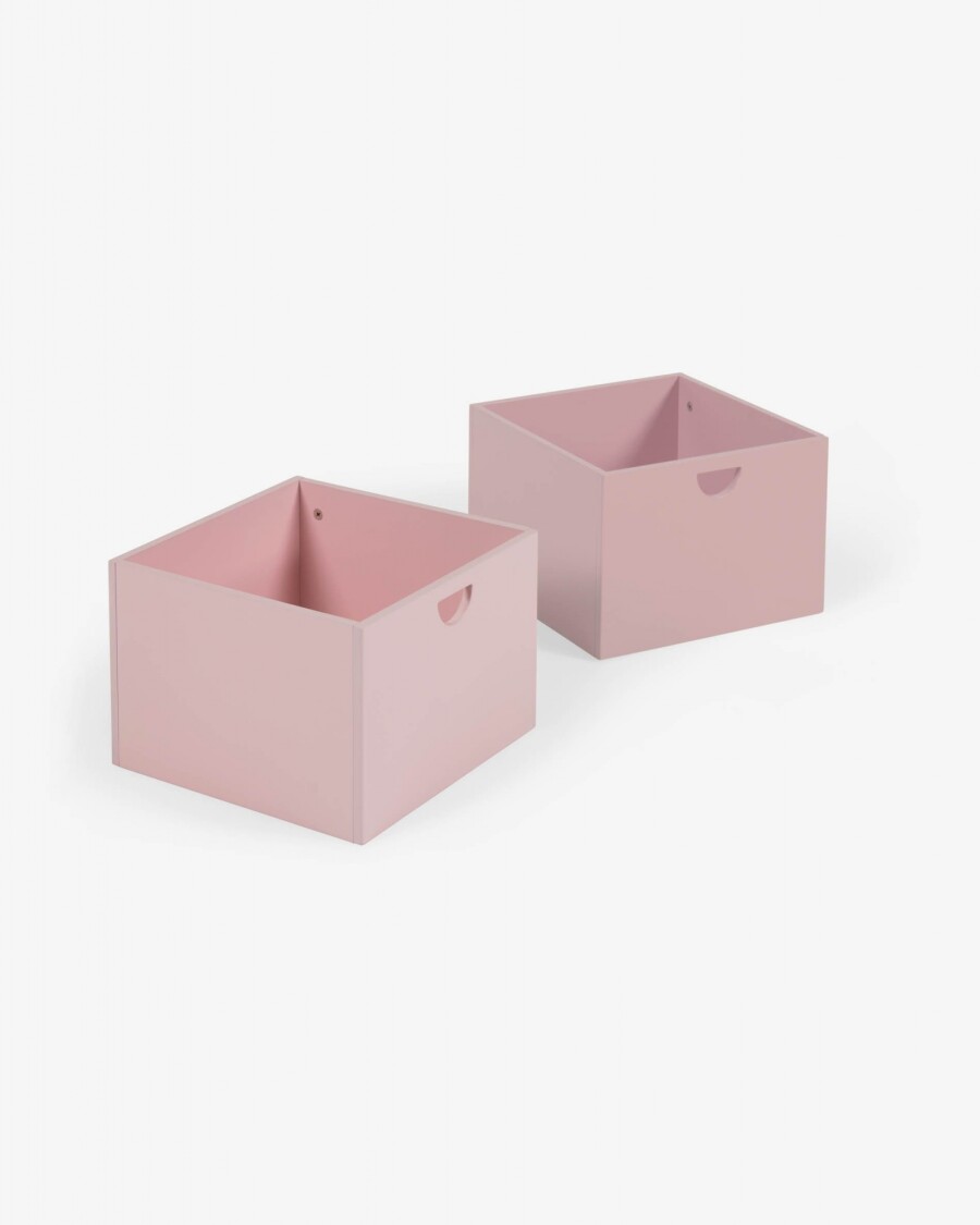 Set Nunila de 2 cajones para mueble de almacenaje de MDF rosa