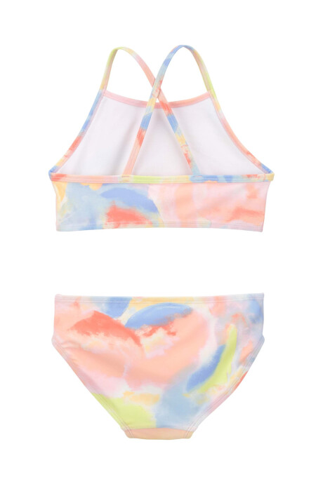 Traje de baño tres piezas con protección UPF 50+ diseño tie-dye Sin color