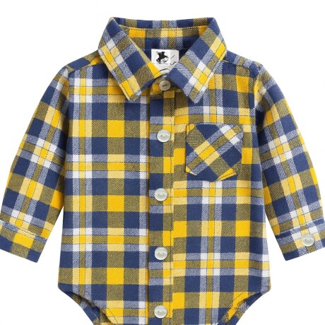 Camisa Body Viyela MOSTAZA Y AZUL