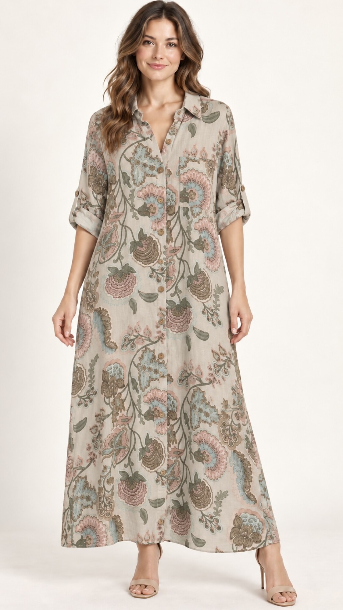 VESTIDO CAMISERO ALLI Beige