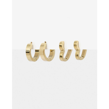 Set De Argollas De Acero Dorado