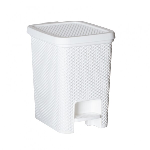 PAPELERA LINEA CON PEDAL 12 LTS BLANCA BLANCO