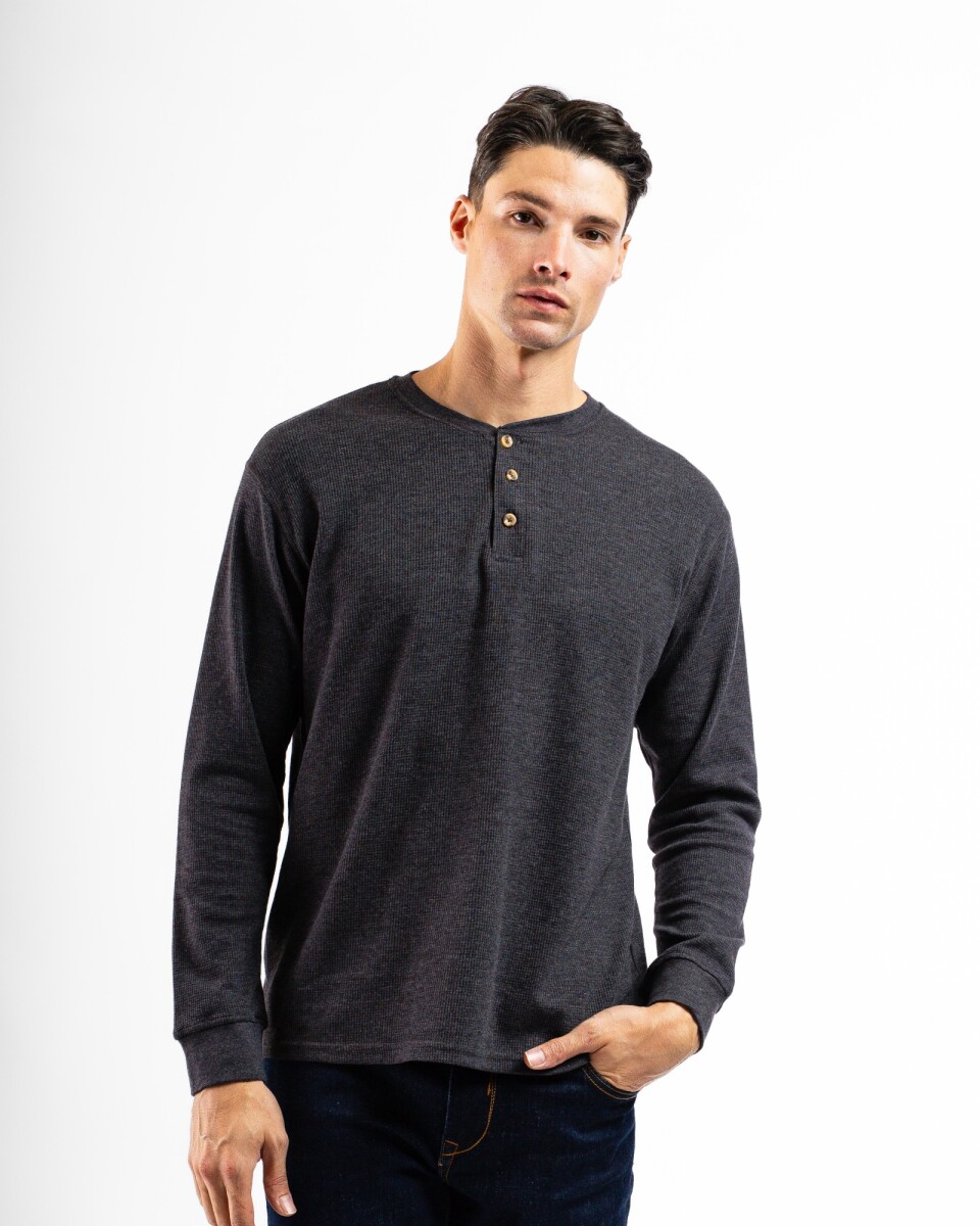 Remera Thermal C/Botones M/L RTB-24 C/Base - Gris Oscuro 
