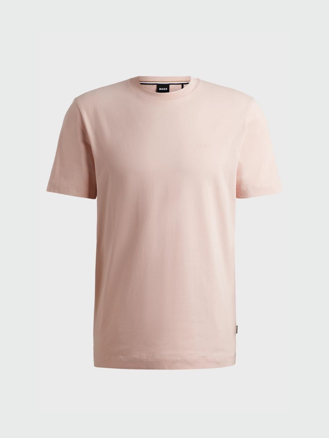 BOSS - Remera de Punto con Logo Rosado