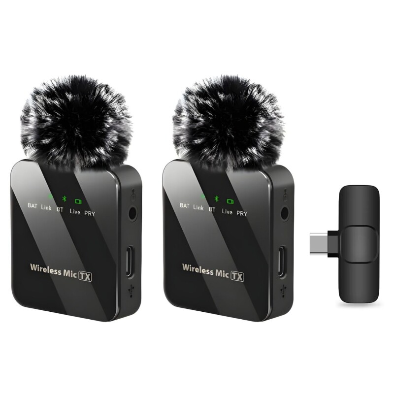 Micrófono Solapa Lumax Doble Inalámbrico Android/ios Micrófono Solapa Lumax Doble Inalámbrico Android/ios