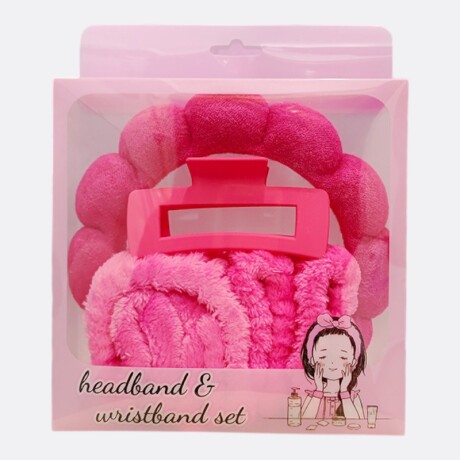 Set De Accesorios Para Cabello Y Cuidado Facial Fucsia