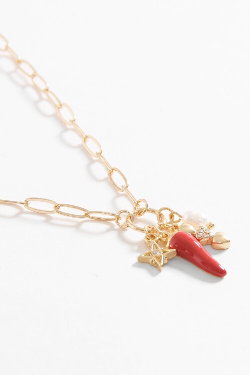 Collar cadena charms dorado