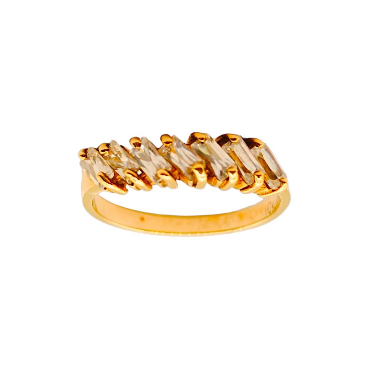 Anillo Baguette-Oro bajo-Piedra Zirconia-AN8035 - conpiedra 