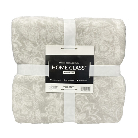 Frazada Corderito 2 Plaza Home Class FLORES BEIGE