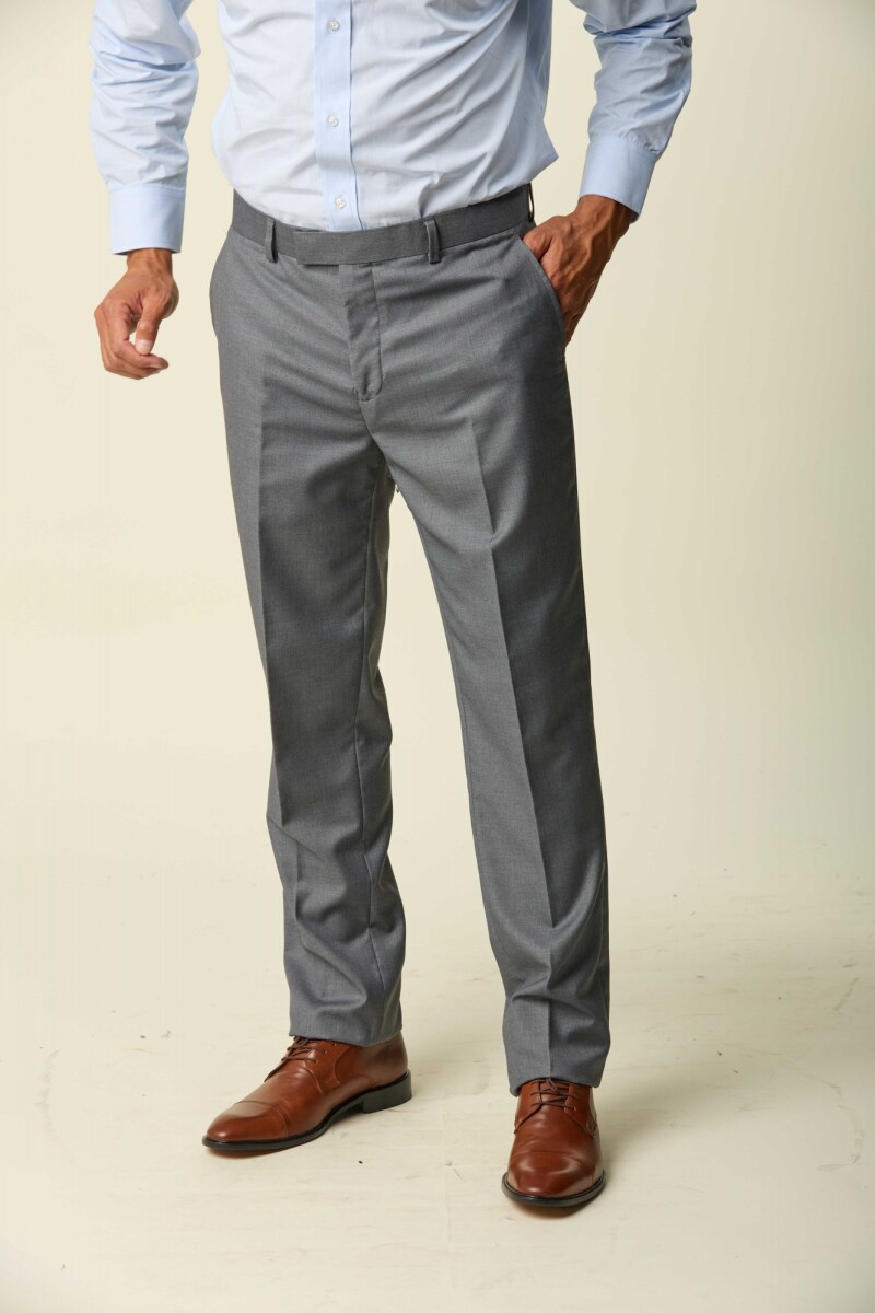 Pantalón Vestir Corte Clásico - Gris Medio 
