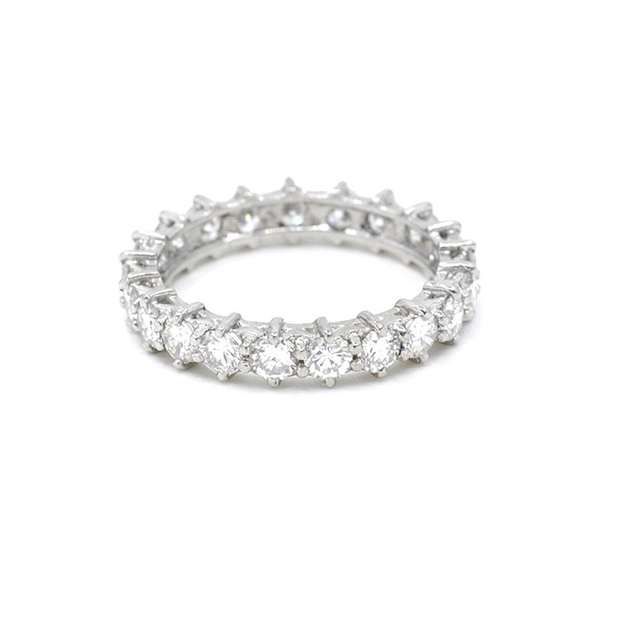 Anillo Sin Fin En Oro 18K Blanco Y Brillantes 