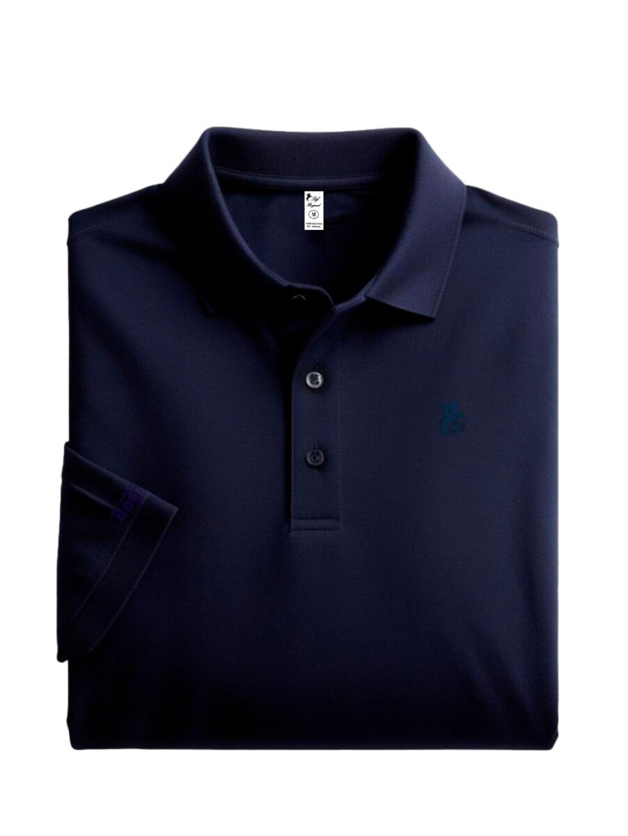 Remera tipo polo jersey - Azul 