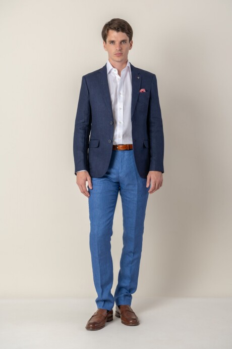 Pantalon de lino Classic Fit Blue