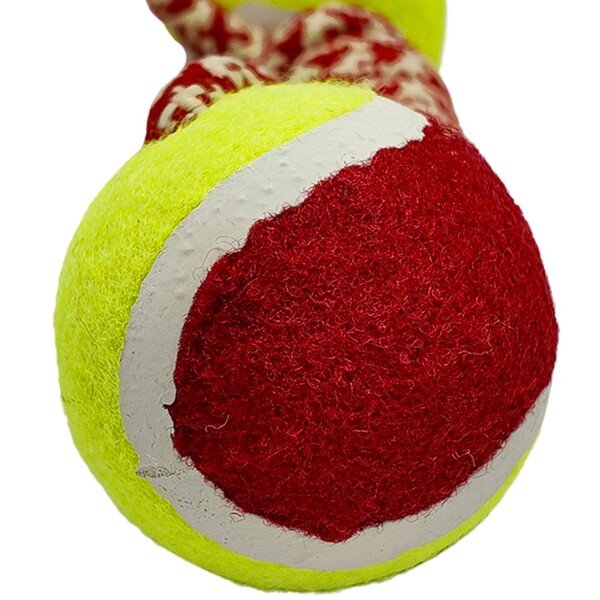 Juguete Perro Pelotas Tenis Cuerda Soga Trenzada Mascotas Variante Color Rojo