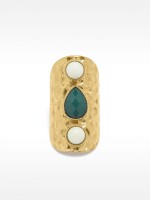 Anillo Ancho Efecto Piedra dorado