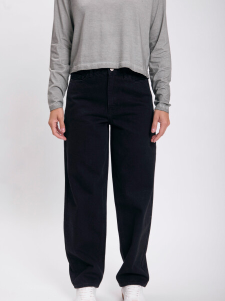Pantalon jean recto Negro