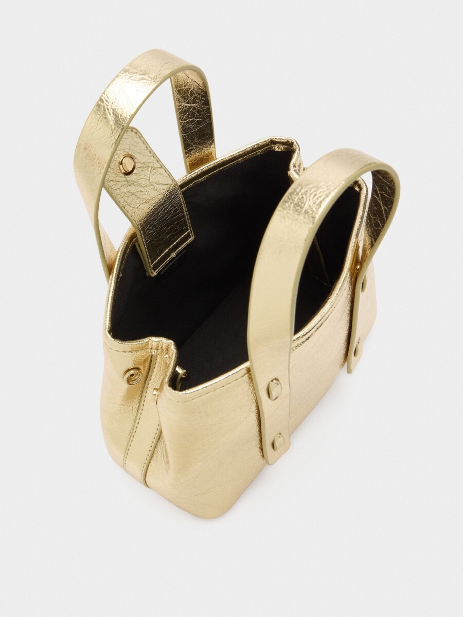 Bolso Tote Efecto Craquelado dorado