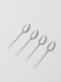Cuchara Asher Para Café Set 4 Un. Plateado Brillante Color Unico