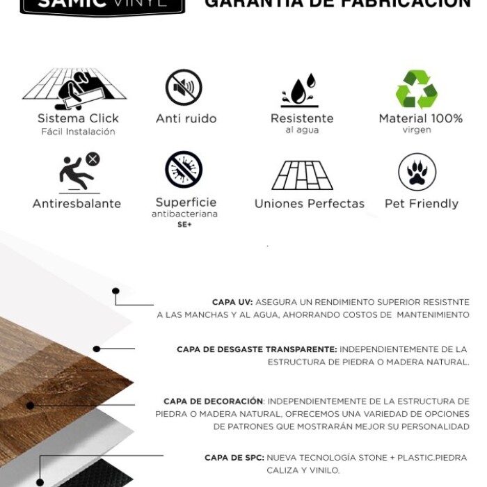 Piso Vinílico Inteligente SPC Roble Americano XL