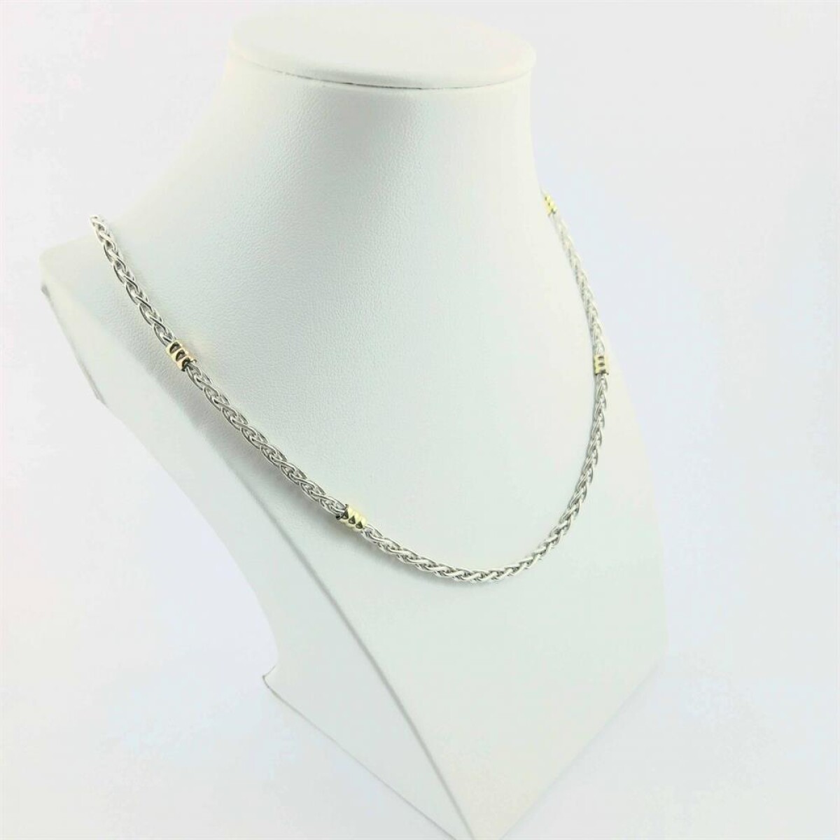 Gargantilla de plata 925 con double de oro 18k. 40 cm 