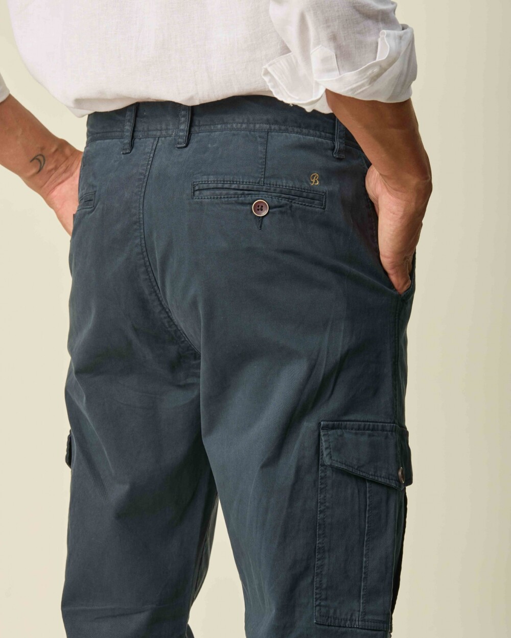 Pantalón Cargo Algodón Azul