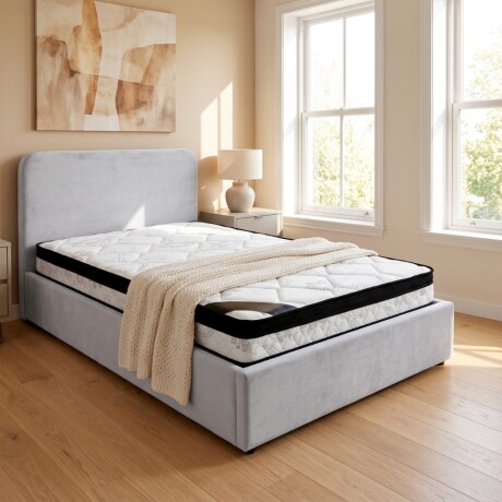 Sommier Baul 1 Plaza HAMPTONS Mercury Con Respaldo Sommier Baul 1 Plaza HAMPTONS Mercury Con Respaldo