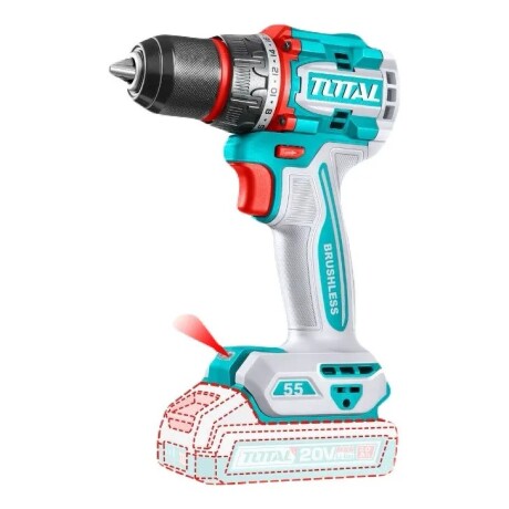 Taladro Atornillador Inalámbrico Brushless 20V 55Nm Total Taladro Atornillador Inalámbrico Brushless 20V 55Nm Total