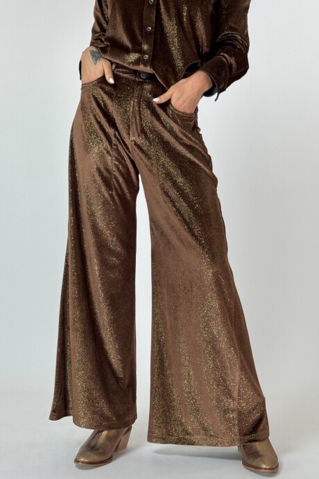 PANTALON JACINTO VELVET CON BRILLO Camel