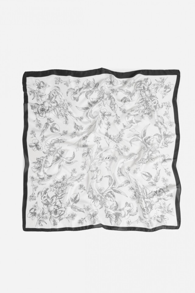 Pañuelo estampa floral bicolor crudo
