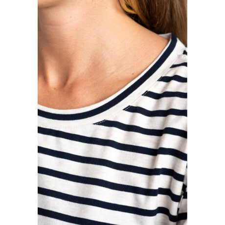 Remera Algodon Elastano Rayada Marino