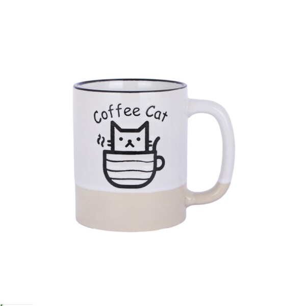 Taza cerámica cat 520ml blanco