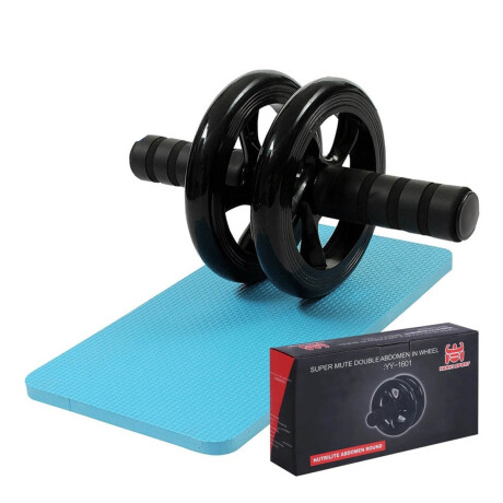 Rueda Doble Ejercicio Abdominal Ab Wheel + Alfombra Multicolor