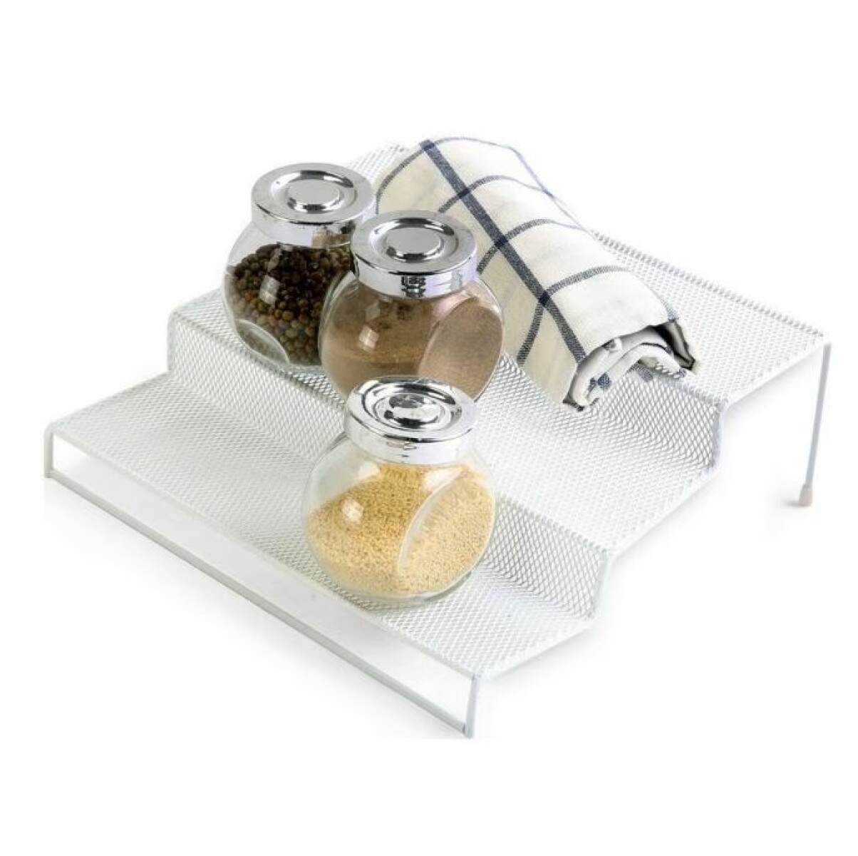 Organizador Escalonado Metálico Blanco 26,5x25x9 cm 