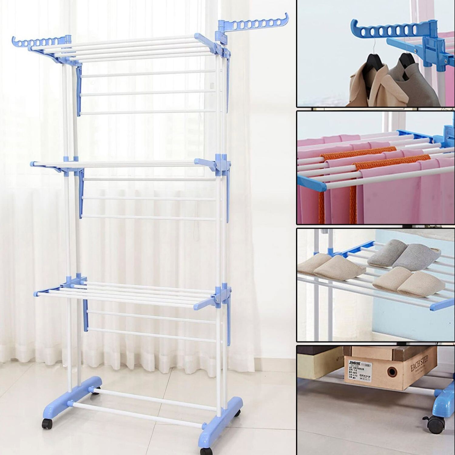 Tendedero Para Ropa Plegable Ropa Tender En Acero Inox — Electroventas