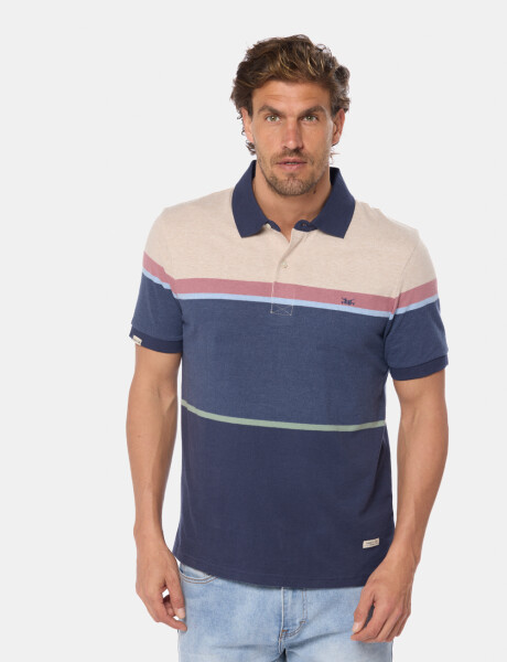 REMERA POLO RAYADA Beige