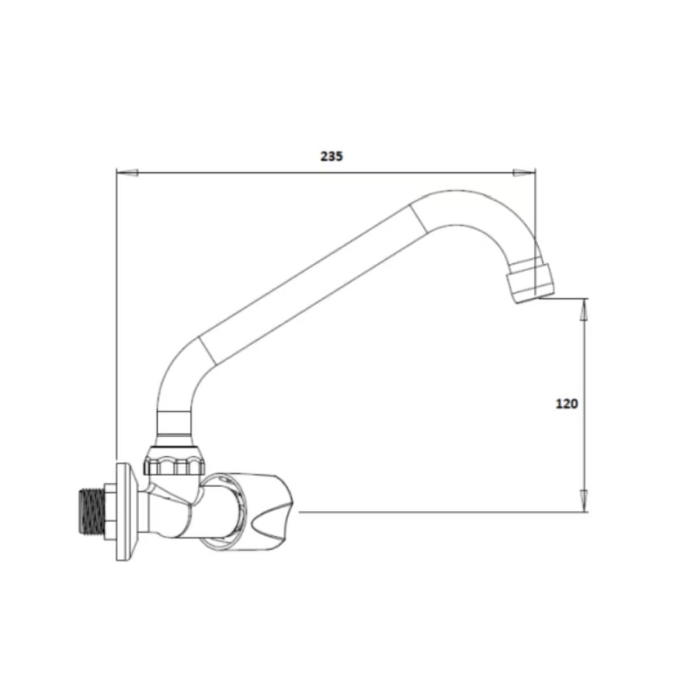Grifo pared cromo largo LAGUNE Grifo Pared Cromo Largo Lagune
