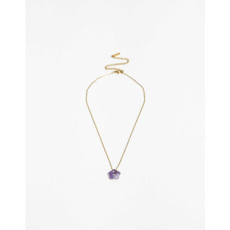 Cadena Corta con Dije Piedra Dorado