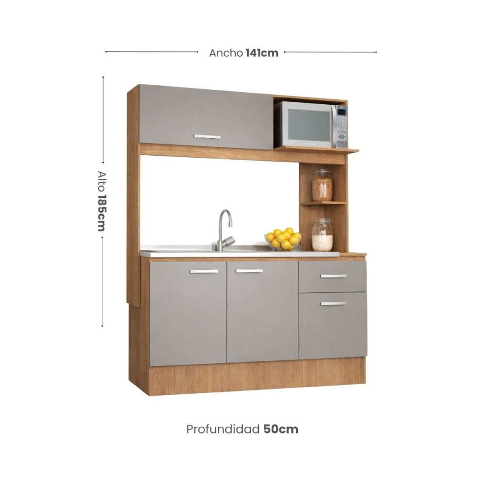 KIT DE COCINA - INTEGRADA GRANDE CARVALHO GRIS