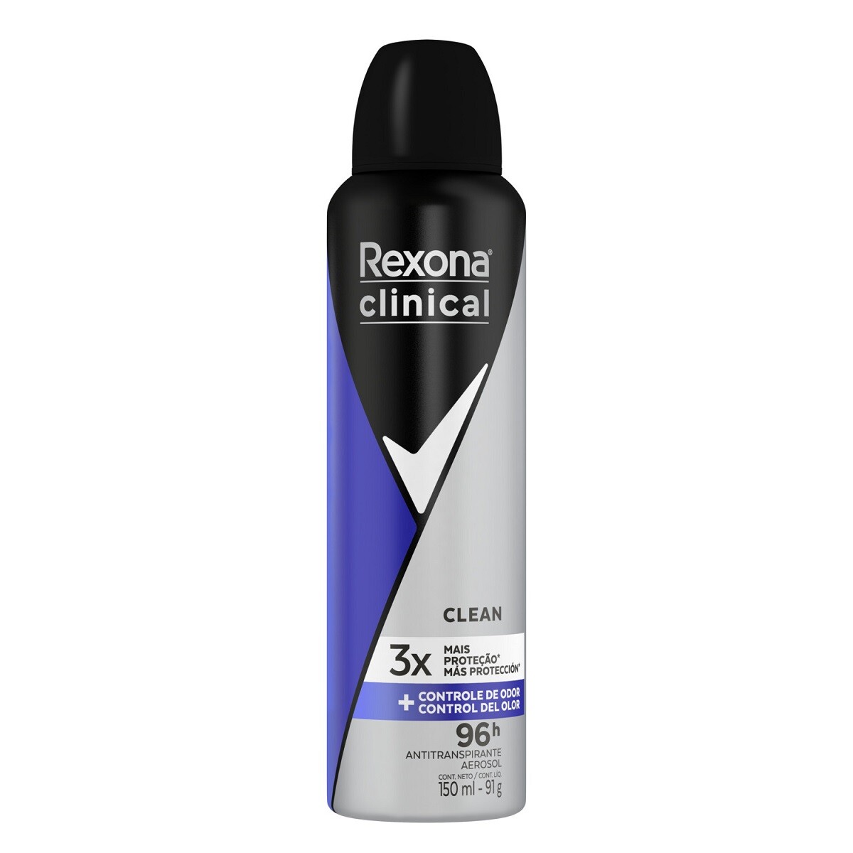 Desodorante Aerosol Rexona Clinical Men Clean 96hs. 150 Ml. 