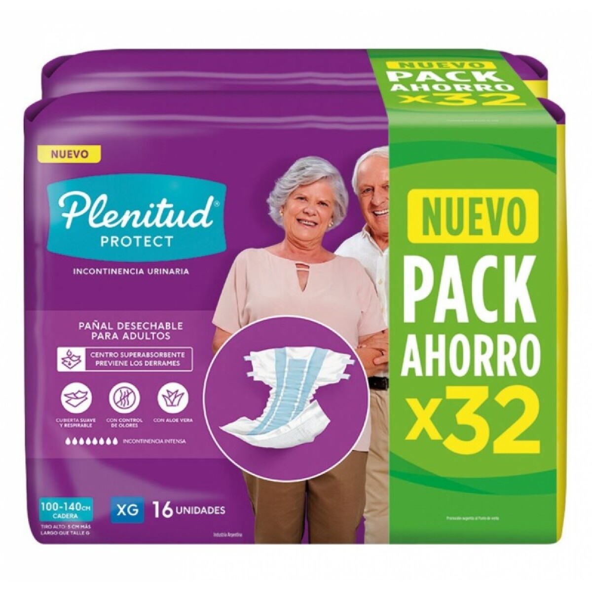 PAÑALES DE ADULTO TALLE XG PLENITUD PROTECT 32 U 