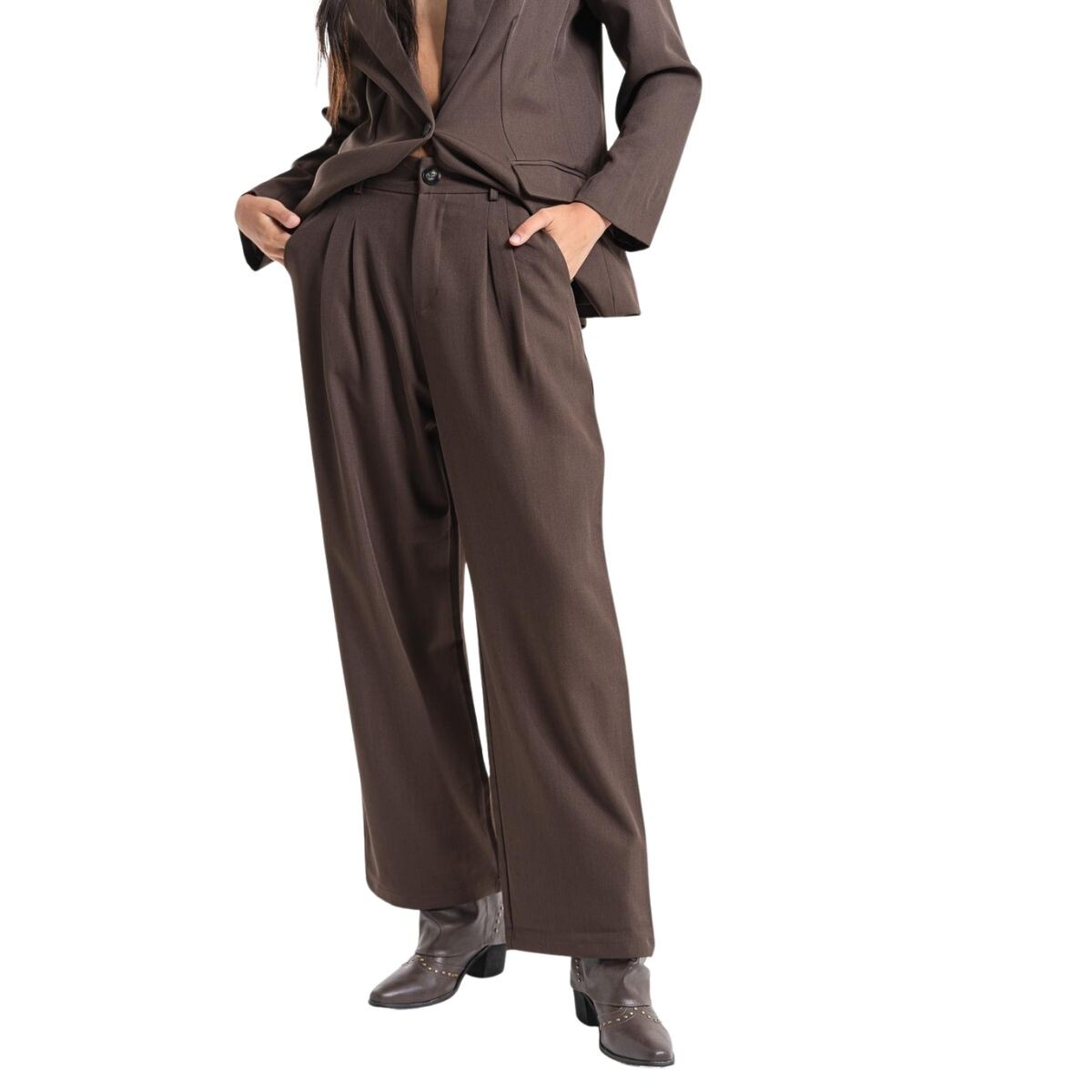 PANTALON PINZAS S-XL - CHOCO 